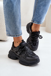 Жіночі кросівки на масивній підошві Чорні Amoserna