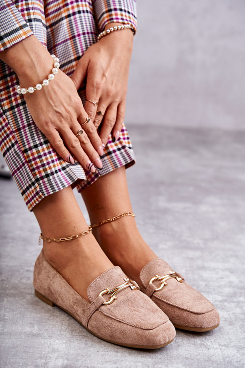 Замшеві класичні лофери темно-бежеві Roddie