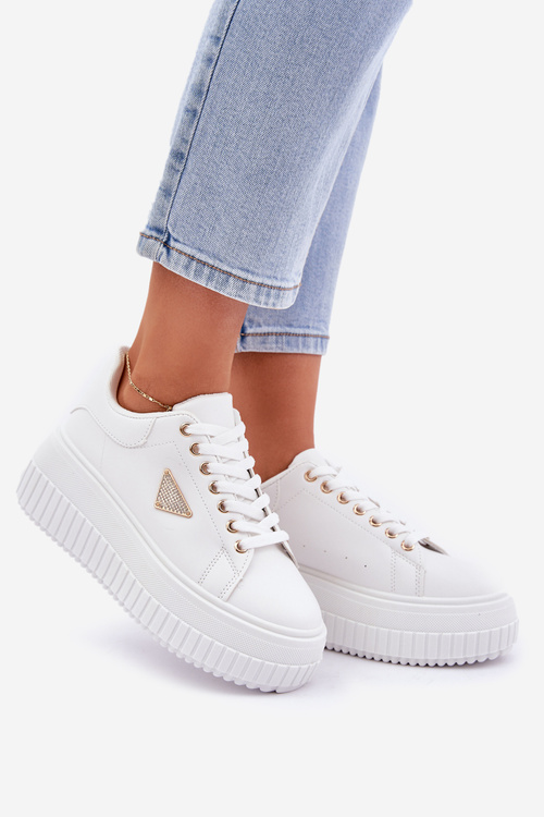 Стильні Кросівки На Масивній Платформі Білі Vallexia