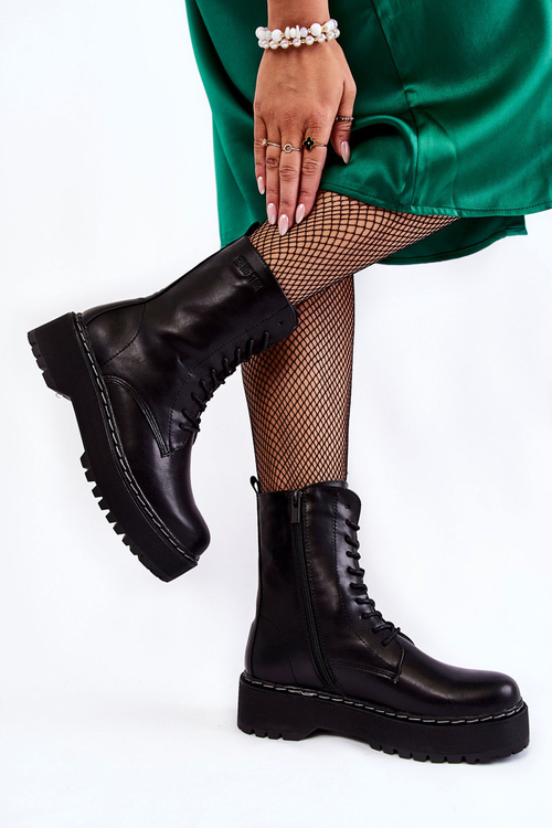 Шкіряні теплі черевики Чоботи Big Star II274109 Чорні