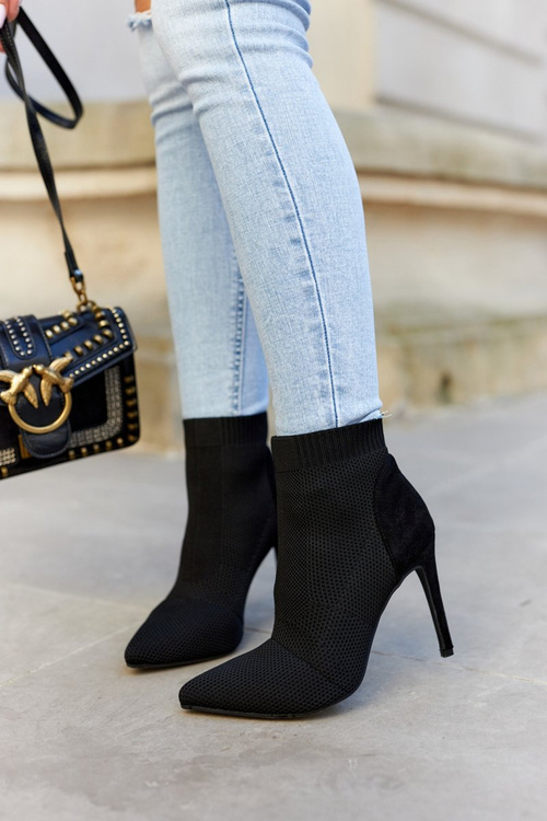 Жіночі Чоботи з носком на високому каблуці Black Last Night