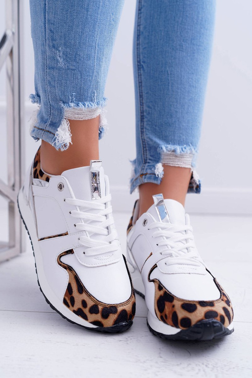 Спортивні жіночі камуфляжні туфлі Fippo білого кольору