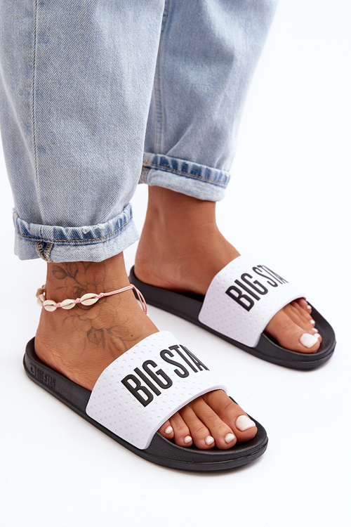 Класичні жіночі тапочки Big Star MM274713 біло-чорні