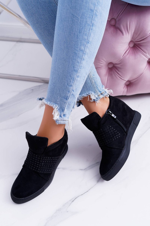 Кросівки жіночі чорні кросівки Lu Boo з блискітками PinkSugar