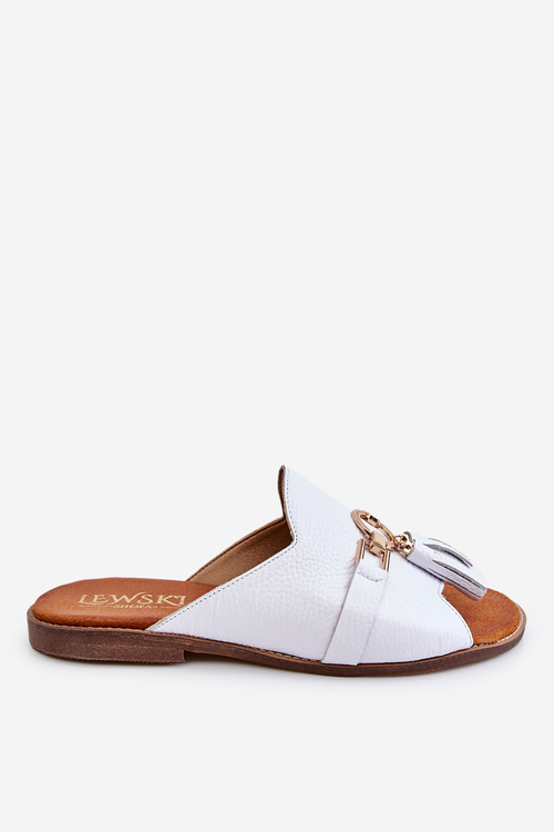 Жіночі шкіряні тапочки Lewski Shoes 3226 Білі