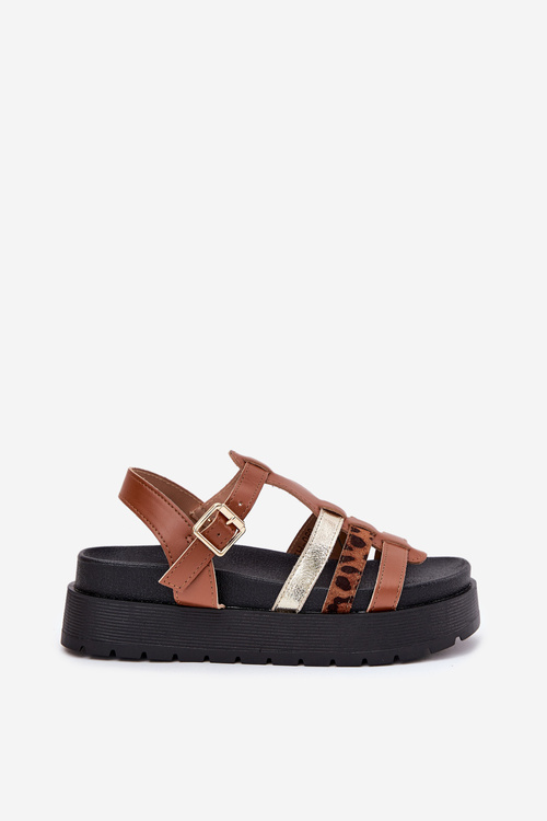 Жіночі сандалі з ремінцями на платформі Camel Gallari