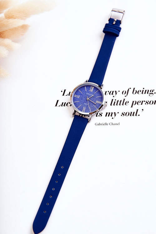 Годинник на шкіряному ремінці без нікелю ERNEST Dark Blue