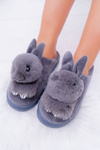 Жіночі класичні тапочки з сірим кроликом Howi