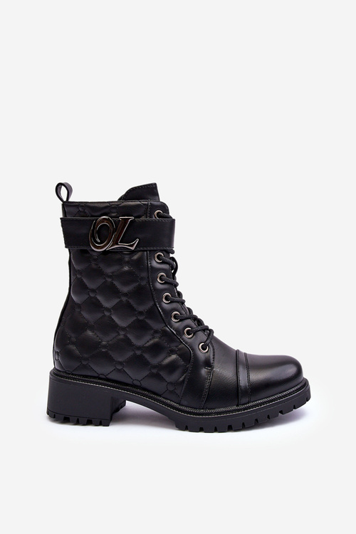 Чоботи шкіряні робочі з декором Black Davo