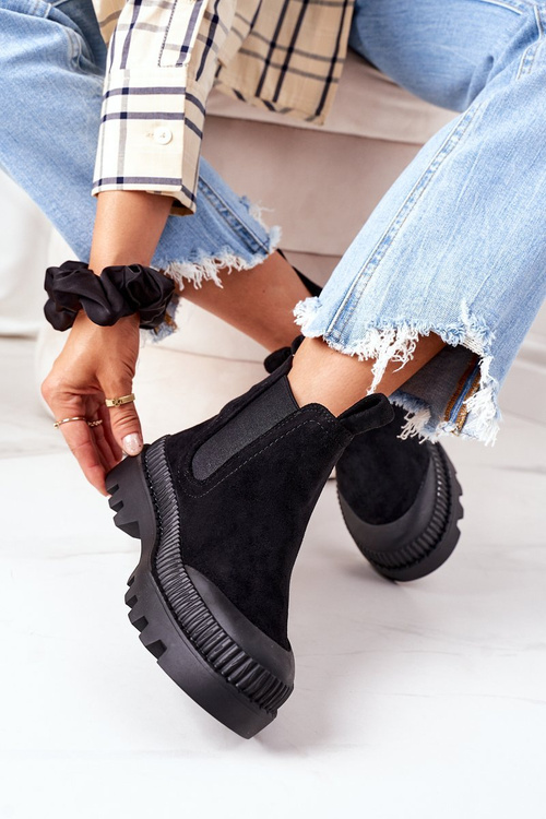 Замшеві черевики челсі чорні, ходімо зі мною