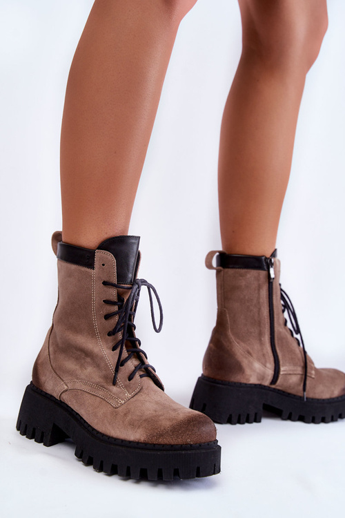 Класичні замшеві теплі чоботи коричневого кольору Caima