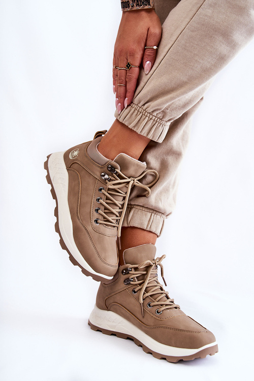 Жіночі теплі трекінгові кросівки Trappers Beige Otto