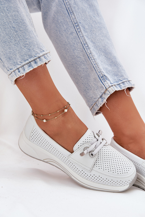 Шкіряні Черевики З Природної Шкіри На Платформі Artiker 56C2101 Білі