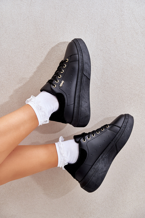 Жіночі Кросівки На Платформі Еко Шкіра Чорні Lelandine