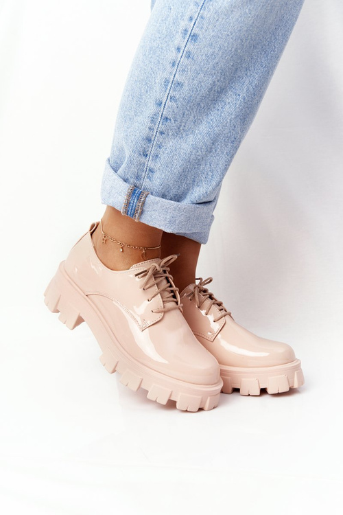 Жіночі оксфорди-броги на платформі голого кольору Імоджен