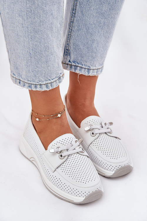 Шкіряні Черевики З Природної Шкіри На Платформі Artiker 56C2101 Білі