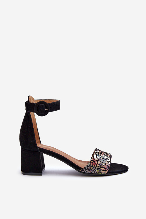 Замшеві босоніжки на високих підборах Maciejka 04141-48 Чорні