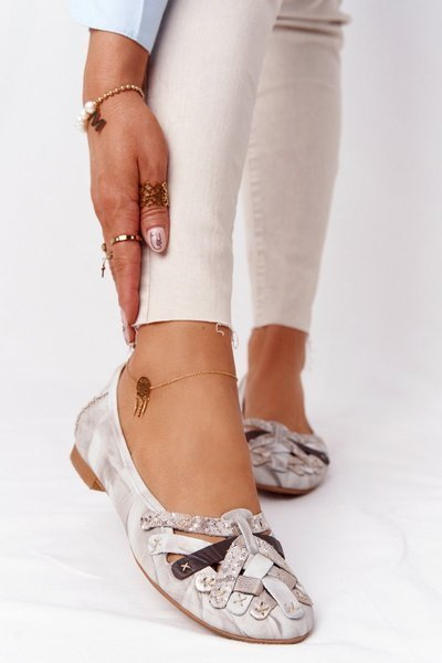 Класичні шкіряні жіночі балетки Maciejka 01358-44 Beige