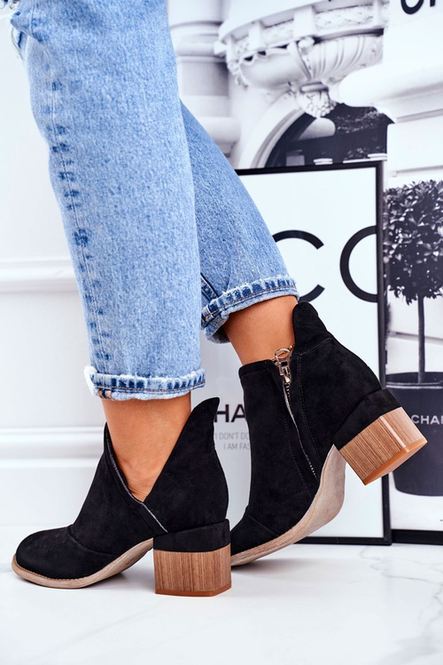 Жіночі чоботи на високих підборах Black Mini Meliori