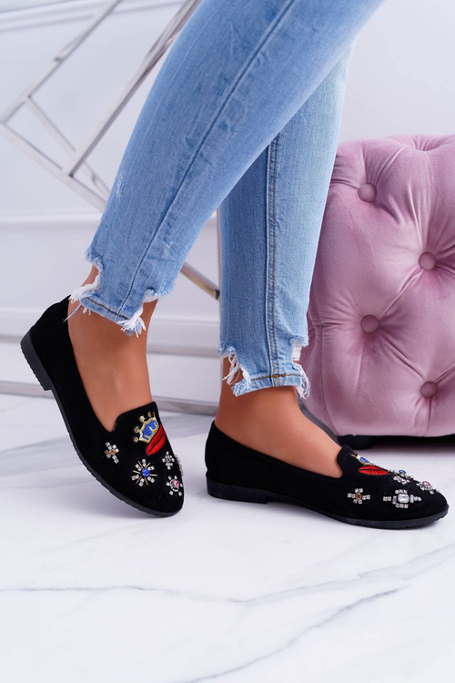 Чорні жіночі балерини Балерини з нашивками Princess