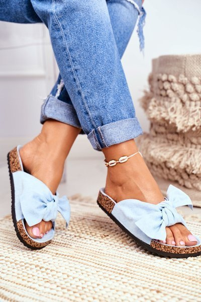 Сині шльопанці з пробковою підкладкою Wendy