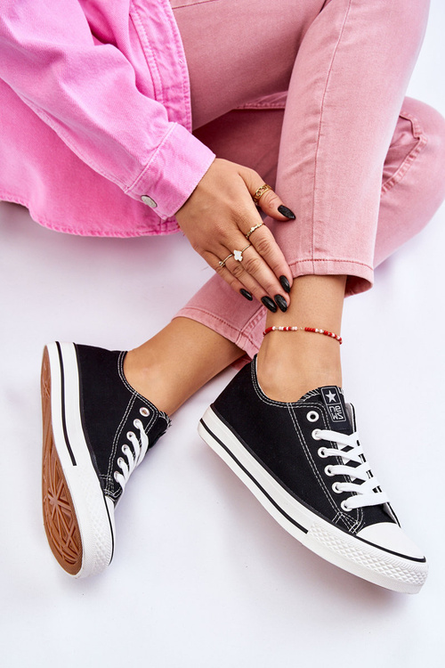 Жіночі класичні кросівки чорно-білі Ecoma