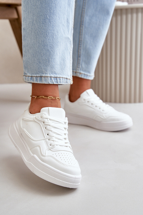 Класичні жіночі кросівки з еко шкіри Meriora білого кольору