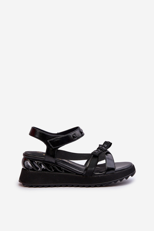 Жіночі босоніжки з бантом D&A CR956 Чорні