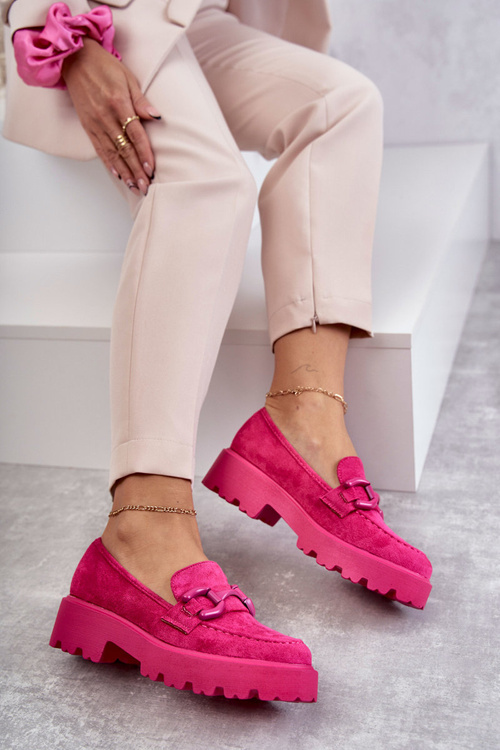 Жіночі замшеві туфлі на платформі Pink Gunn