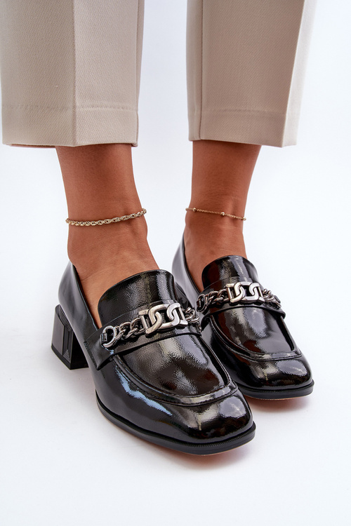 Чорні лаковані туфлі на каблуці S.Barski MR38-960