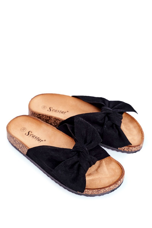 Шльопанці з пробковою підкладкою, чорні Wendy