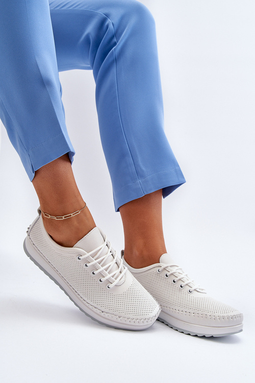 Шкіряні жіночі спортивні кросівки бежеві Lalnai