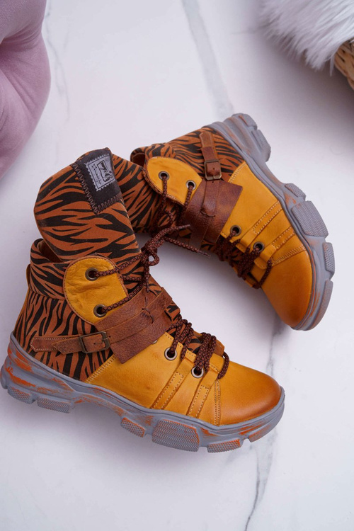 Чоботи жіночі шкіряні Чоботи Чоботи Maciejka жовті 04218