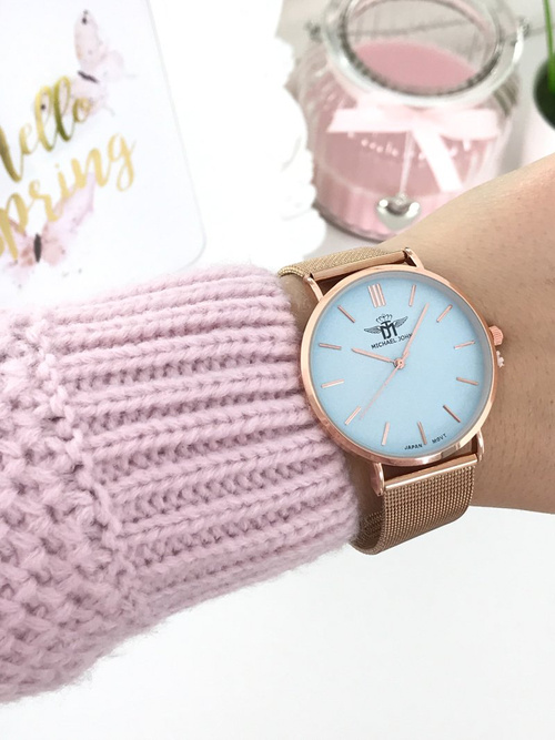 Жіночий годинник Michael John Florence Blue Dial 40 мм