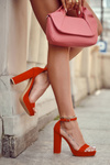 Класичні босоніжки на високих підборах помаранчеві Baleira