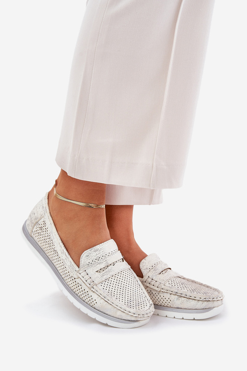 Жіночі Мокасини З Еко Шкіри Сріблясті Bralithia