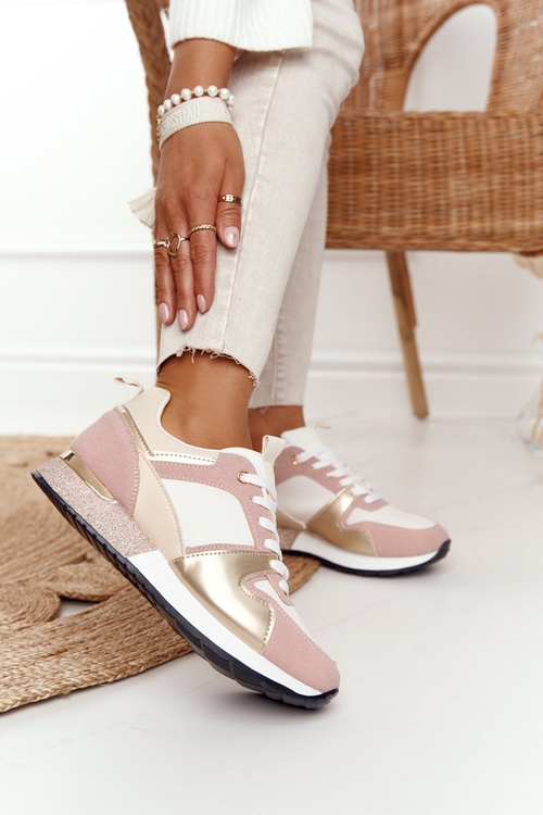 Жіночі спортивні кросівки Бежеві з блискітками Belinda