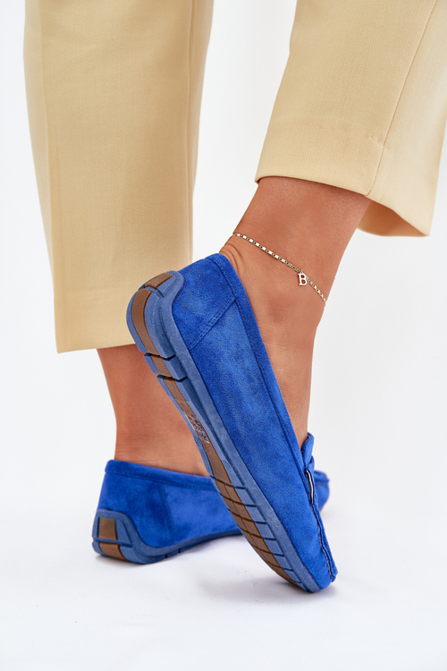 Дамські Замшеві Мокасини Кобальтові Lenvie