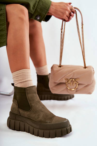 Модні слипони на платформі Green Jenna