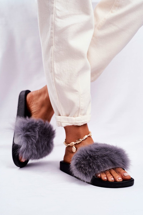 Жіночі шорти з хутром сірі Belmondo