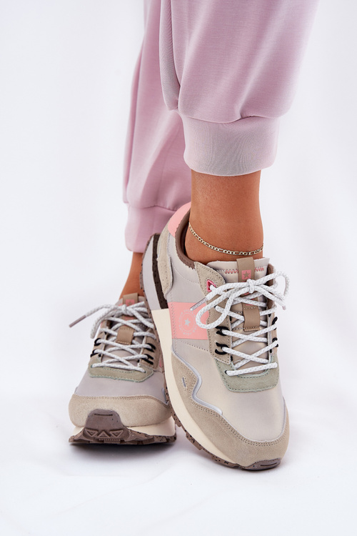 Жіночі Замшеві Кросівки Big Star RR274243 HI-POLY SYSTEM Сірі-Рожеві