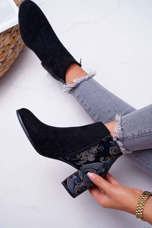 Чоботи жіночі на шпильці Sergio Leone Flower Folk Black Eros2