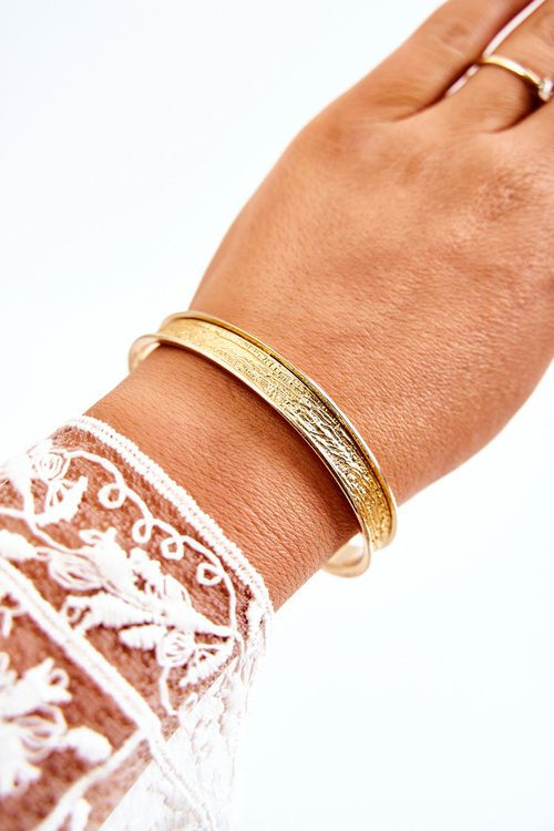 Жіночий браслет сліп-он із золотим тисненням