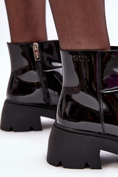 Чоботи жіночі лаковані шкіряні GOE MM2N4058 Чорні