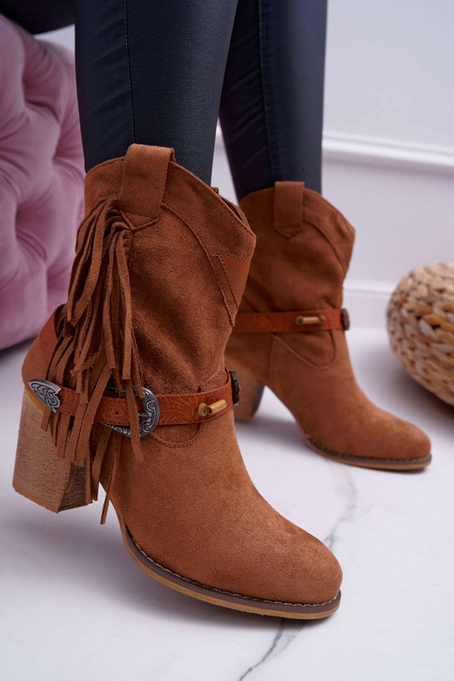 Жіночі ковбойські чоботи з пряжкою коричневого кольору Marciapo