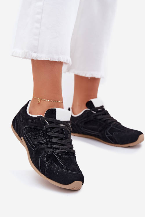 Жіночі Спортивні Черевики З Еко Замші Чорні Дорелла