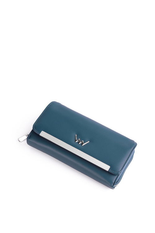 Великий жіночий шкіряний гаманець Blue Elissie