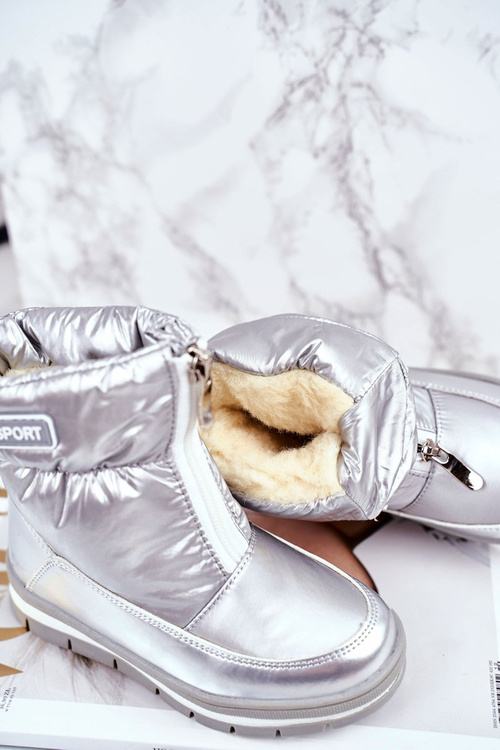 Жіночі снігові черевики теплі з натуральної вовни Silver Bubbles