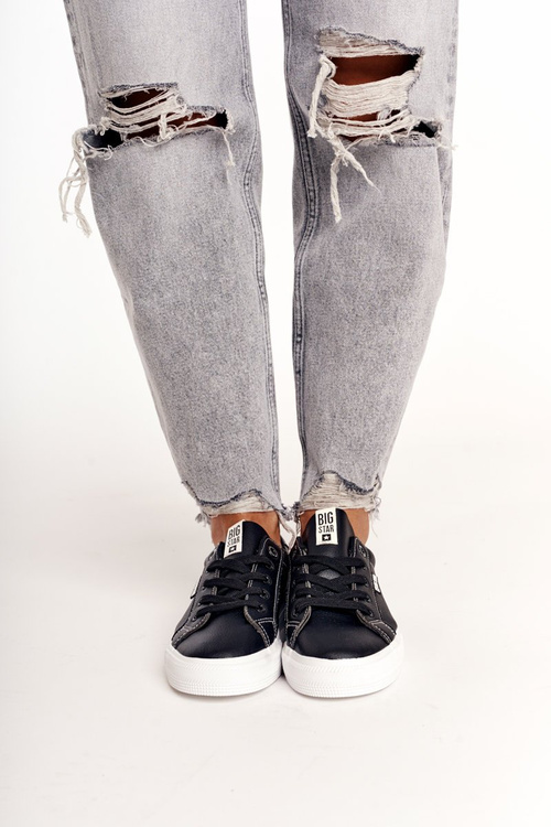 Жіночі шкіряні тенісні туфлі BIG STAR EE274315 чорні