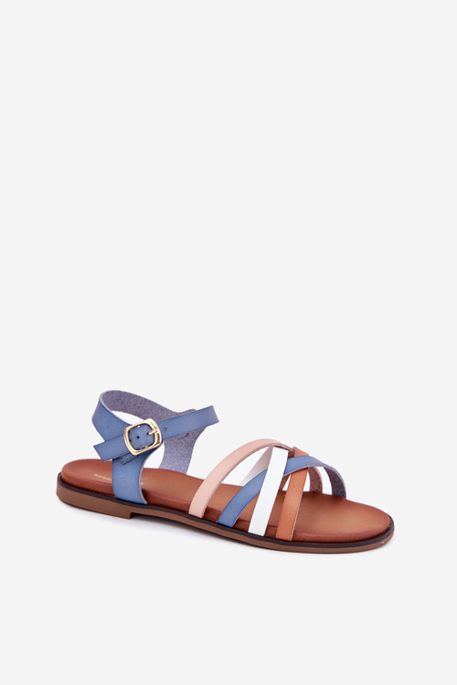 Жіночі Сандалі З Переплетеними Ремінцями Сині Sergio Leone SK090H